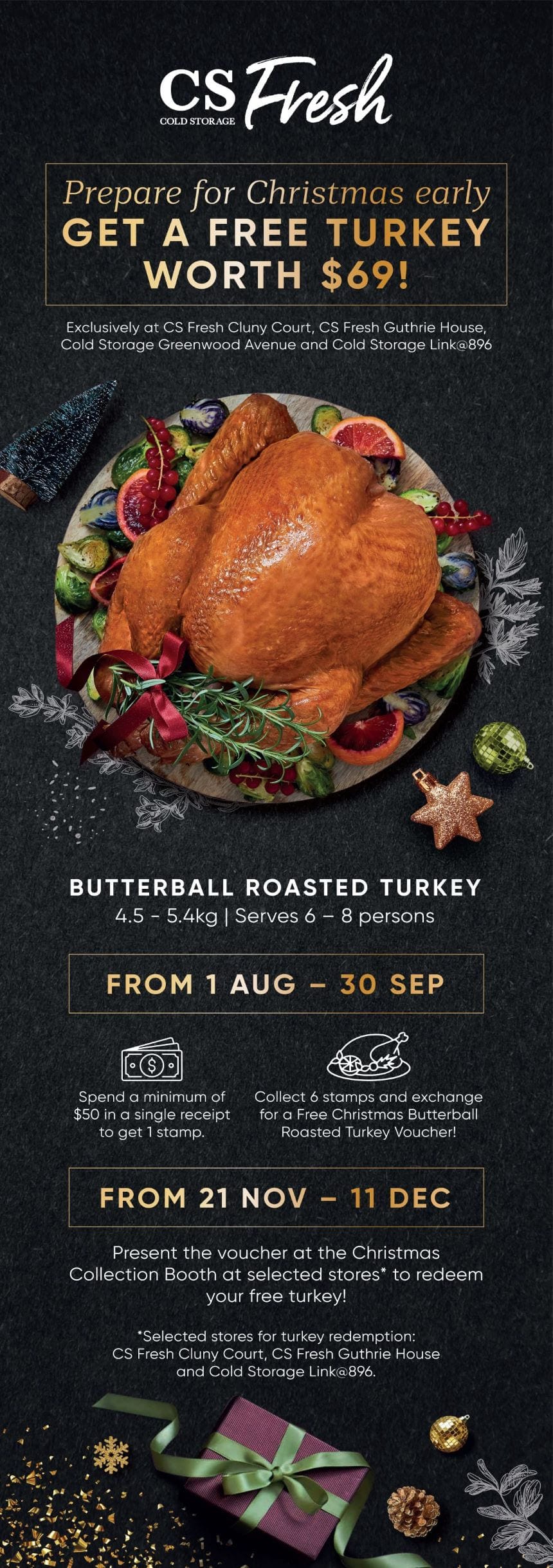 Prepare for Christmas Early – Free Turkey worth $69 (Till 30 Sep)